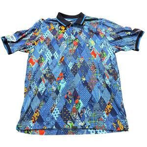 Bosco Sochi.ru 2014 Olympics Mens Multicolor Polo Size Large‎ Athletic Patchwork